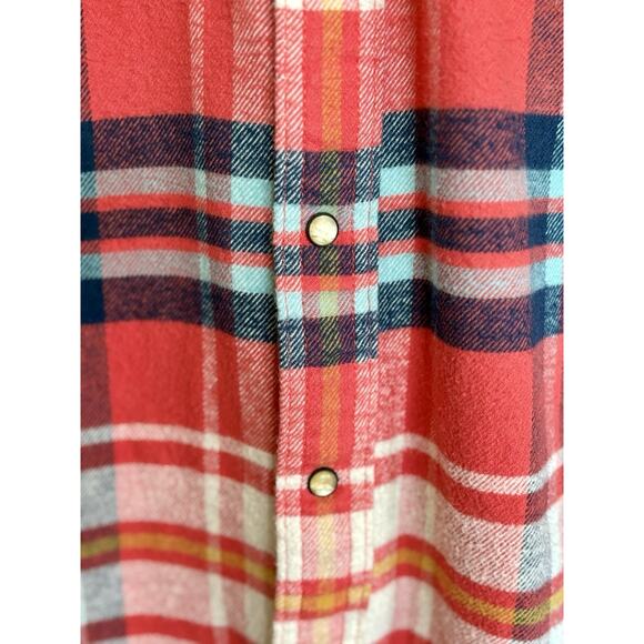 Men's Hollister Pearl Snap Plaid Shirt Western Style Red Plaid Size Large - Picture 5 of 13